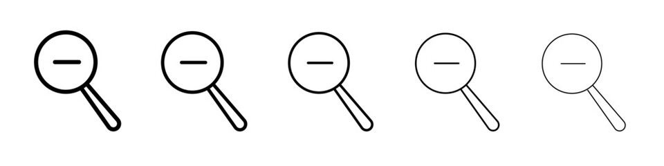 Zoom out icon flat illustration set logo