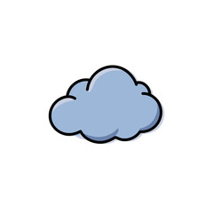 Cloud icon depicts weather forecast concept symbol simple white background graphic