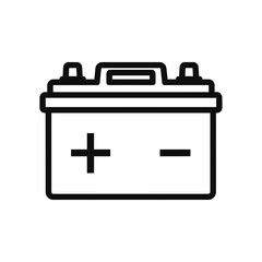Car battery icon isolated on white background