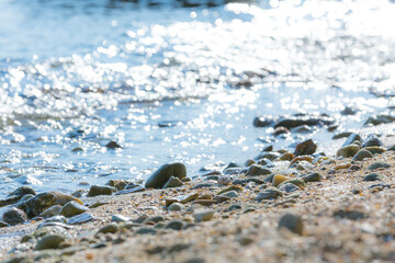 Sea stones, ocean, beach coast