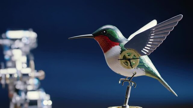 Detailed hummingbird figurine close up