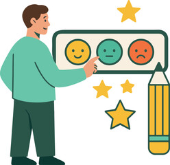 Feedback Survey Vector Illustration with Star Ratings.