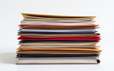 Stack of assorted papers and files organized neatly.
