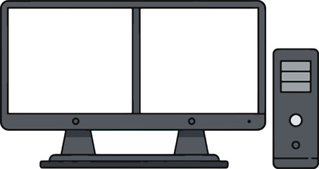 Dual Monitor Desktop Computer Setup  Improve Productivity and Efficiency