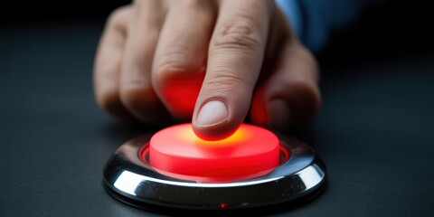 Finger Pushing A Red Emergency Button