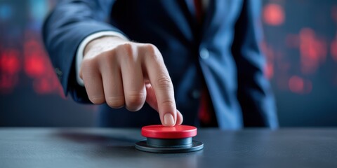 Man Presses Red Button
