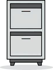 Two-Drawer File Cabinet Simple Illustration