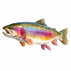 Fototapeta premium Stunning Rainbow Trout Illustration , isolated on white background png