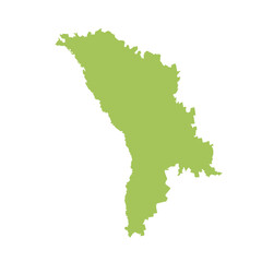 Map of Moldova, sign silhouette. World Map Globe. Vector Illustration isolated on white background. Europe continent.