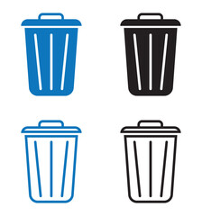 Bin icon set. Bin solid and line icon set. vector collection. eps file.