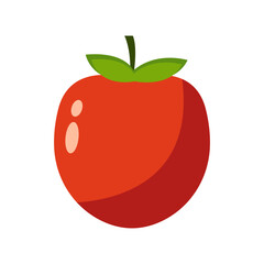Fresh Red Apple Vector Flat Illustration