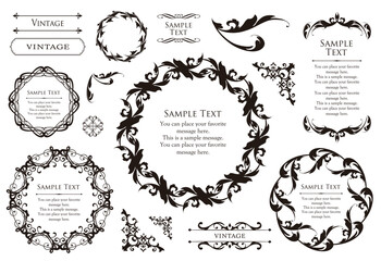 Fashionable frame. Design template. A set of gorgeous foreheads.
