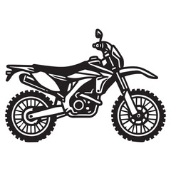 Fototapeta premium Dual Sport Motorcycle Clipart Classic Bike Silhouette Graphics for Sublimation and T Shirt Designs