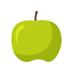Green Apple Fruit Vector Flat Illustration