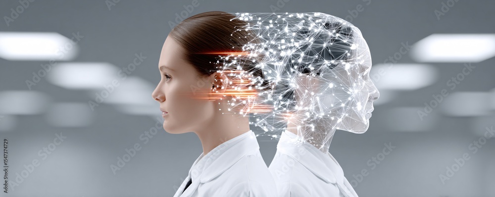 Poster the fusion of generative ai with ai intelligence captured in a documentary photography style, showca