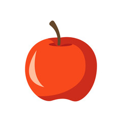 Red Apple Fruit Vector Flat Illustration