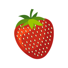 Strawberry Fruit Vector Flat Illustration