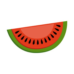 Watermelon Slice Vector Flat Illustration