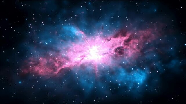 Colorful nebula with vibrant pink and blue hues, illustrating cosmic phenomena and interstellar clouds astrophotography enthusiasts
