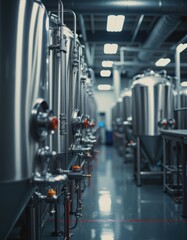 Sparkling mixing tanks in a modern sports nutrition plant