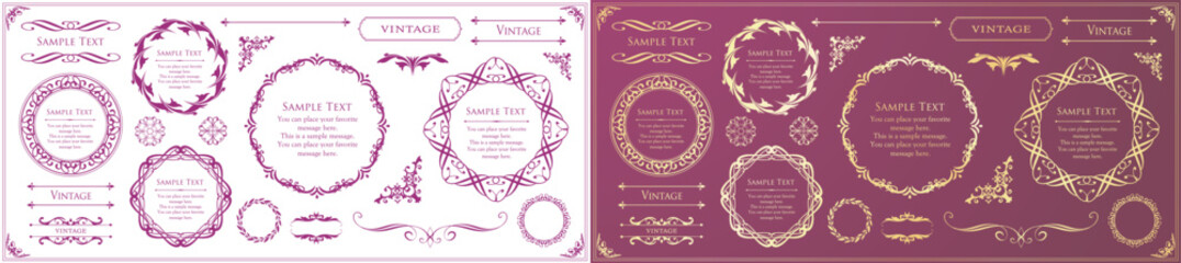 Fashionable frame. Design template. A set of gorgeous foreheads.
