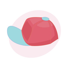 Sporty cap, pink and blue, classic style, headwear for sun protection, stylish digital art, youth fashion