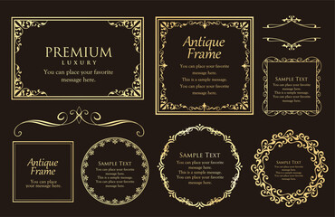 Fashionable frame. Design template. A set of gorgeous foreheads.
