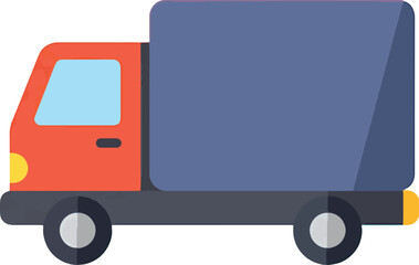 Delivery Truck Icon Flat Design Illustration of Cargo Vehicle
