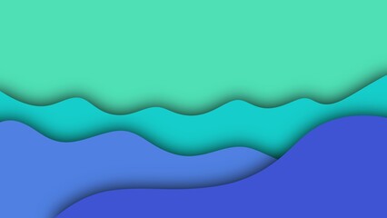 Abstract Gradient Ocean Wave Background in Blue and Teal Colors