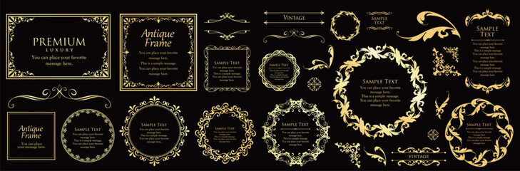 Fashionable frame. Design template. A set of gorgeous foreheads.
