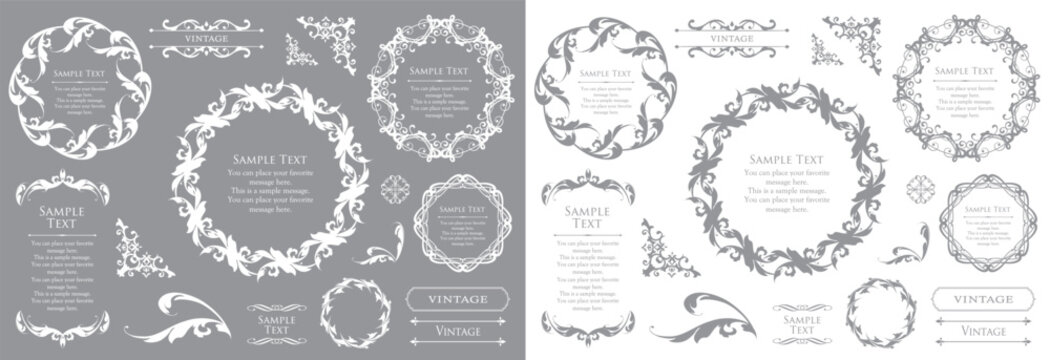 Fashionable frame. Design template. A set of gorgeous foreheads.
