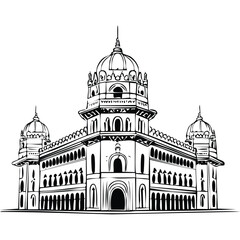 Chhatrapati Shivaji Maharaj Terminus (CST)_Minimal vector line illustration of Chhatrapati Shivaji Terminus