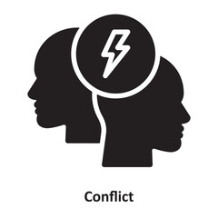 Conflict Vector Icon which can easily modify or edit