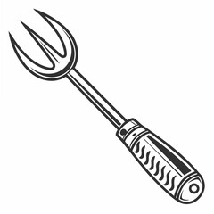 Professional cutout of a three-pronged meat fork on white background