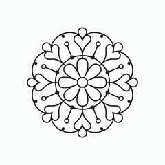 Intricate Heart Mandala Ink Drawing
