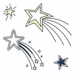 Shooting stars design elements transparent background professional cutout
