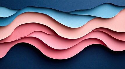 Obraz premium Abstract layered waves of pastel colors.