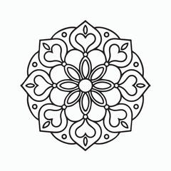 Love Theme Mandala Heart Pattern
