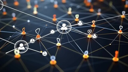 Abstract network connections illustrating digital communication and data exchange in a modern environment - Powered by Adobe
