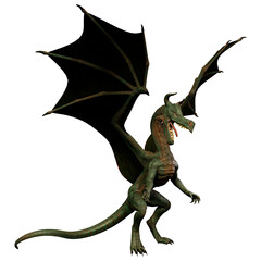 Obraz premium 3D Rendering Fairy Tale Dragon on White