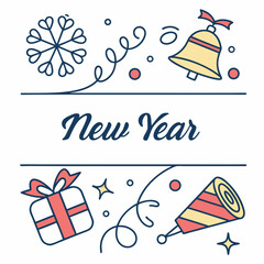 Happy new year celebration festive design illustration