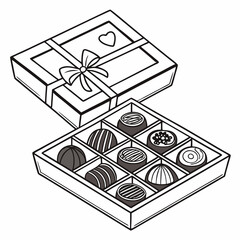 Assorted chocolates in gift box valentines day sweet treats