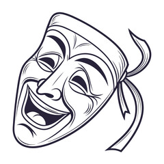Happy comedy mask theater play performance art design