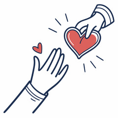 Giving a heart hands love care charity donation kindness