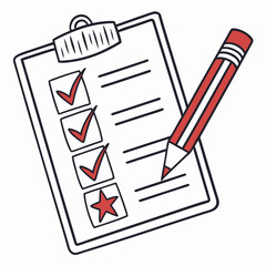 Checklist clipboard pencil icon design element transparent background