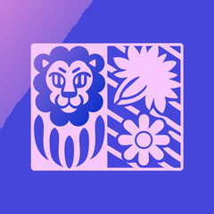 vector illustration of an abstract lion