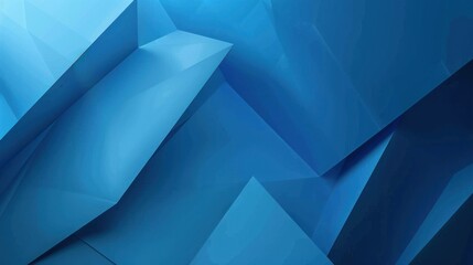 Abstract geometric shapes in a deep blue hue.  Sharp, overlapping planes create a dynamic, 3D effect.  A polished, reflective quality is suggested