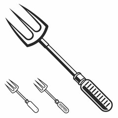 Three pronged barbecue fork grilling tool utensil