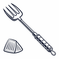Vintage grill fork design barbecue utensil