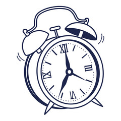 Classic alarm clock ringing time wake up